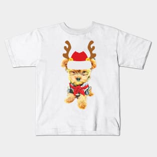 Deer Puppy Christmas gifts, Dog, Holiday gift Kids T-Shirt